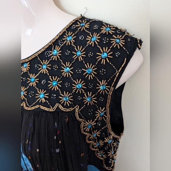 Anthropologie Moulinette Soeurs Lydia Embellished Swing Dress 2 DAMAGED - Picture 6 of 14